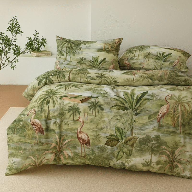 Flamingo Forest Microfiber Comforter – 90x90 inch